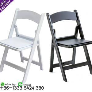 Chaises pliantes en résine plastique pliables Sino Perfect pour événements, de couleur blanche et noire, pour mariage, banquet, Wimbledon, extérieur, jardin - Product Image 1
