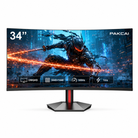 Moniteurs de bureau pour PC de jeu, écran IPS 34 pouces 165 Hz, OEM/ODM d'usine, résolution UWQHD