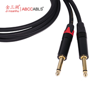 Câble audio Y Splitter 3,5 mm TRS mâle vers double 6,35 mm TS mâle pour mixeur, amplificateur, haut-parleur ABCCABLS