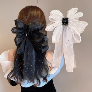 Pinza para el pelo con lazo de malla negra, tamaño grande, elegante pinza para peinado, nuevo estilo para mujer, venta directa. - Product Image 3