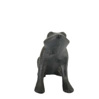 Figurine de grenouille assise en fonte, finition antique, statue d'animal en métal, ornement de jardin extérieur, décoration artisanale de luxe pour la maison