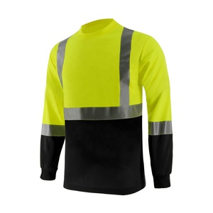SMASYS Class 2 <strong>Hi</strong> <strong>Vis</strong> Color and Black Bottom High Reflective Tape Breathable Long Sleeve Safety Shirts for Men - Product Image 2