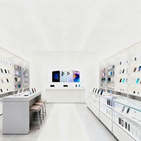 Étui pour téléphone portable, accessoires pour tablette, vitrine simple, centre commercial, réparation de téléphones portables, mur de magasin de téléphonie mobile, vitrine de téléphone avec panneau à lattes