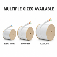 Cable Ethernet LAN UTP Cat6a de 305m (1000 pies) 23AWG de Cobre Puro con Conexión Estable y Estructura Cruzada para Redes Domésticas