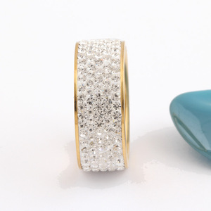 Anillos de Moda de 8MM con Cristales Engastados en Oro, Joyería Unisex para Fiestas - Product Image 3