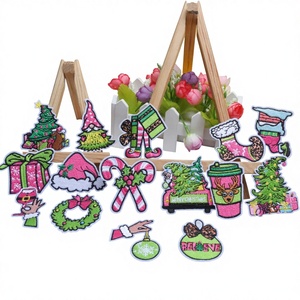 Atacado de 36 Peças de <span class=keywords><strong>Patches</strong></span> de Natal Bordados para Roupas, Chapéus e Decorações da Série Bastão de Caminhada para Idosos - Product Image 3