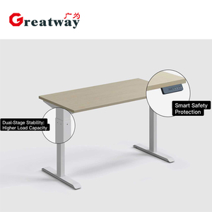 Escritorio de Oficina Eléctrico Ajustable en Altura con Doble Motor y Patas de Metal Blanco Moderno, de Buena Calidad, para Trabajar de Pie o Sentado - Product Image 2