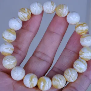 Factory direct sales 11mm natural Baltic Russia tiger skin line amber stone bracelet, Imam, Muslim