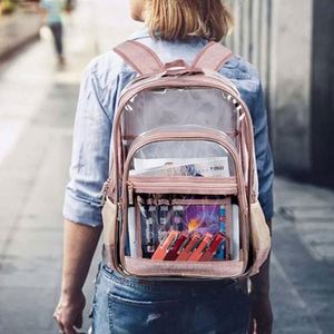 2023 Customized See Through Pvc Transparent <b>Backpack</b> for Student School Travel Clear Book Bags Clear Transparent School <b>Backpack</b> - Product Image 6