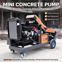 Nouveautés : Mini pompe à béton inclinée avec malaxeur, alimentation diesel, état neuf, composants essentiels, roulement, pompes à béton portables