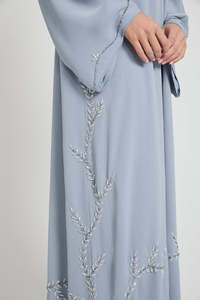 New Dubai cao cấp hoa Bead thêu abaya ăn mặc sang trọng thêu mở abaya cho phụ nữ - Product Image 4