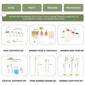 Tre tự nhiên Picks dùng một lần Flamingo tre Cocktail trang trí Pick hỗn hợp màu tre thực phẩm trái cây trang trí xiên - Product Image 6