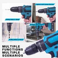Perceuse à percussion et tournevis électrique 21V au lithium-ion, multifonctionnelle rechargeable pour le bricolage domestique