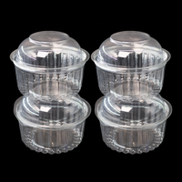 Boîte d'emballage pour gâteau en plastique transparent rond de qualité alimentaire, écologique, en RPET, sur mesure, en gros, avec couvercle