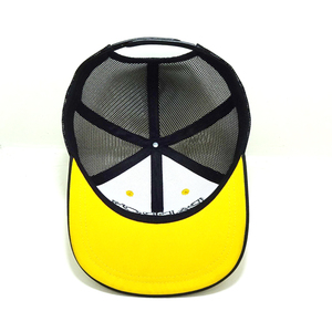 หมวกแก๊ปทรงทรัคเกอร์ 6 แผง คุณภาพสูง ระบายอากาศได้ดี ผลิตจากโพลีเอสเตอร์ สีเหลืองดำ หมวกกีฬา ปักโลโก้ 3 มิติ หมวกเพื่อประสิทธิภาพ - Product Image 2