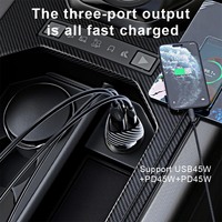 Chargeur de voiture USB avec câble rétractable iPhone PD30W QC18W, chargeur de voiture à charge rapide Type C avec câble 48W haute puissance