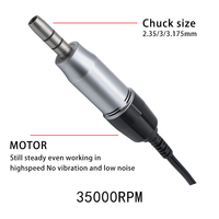 Prix de gros 65W 102L Micromoteur portable à moteur à balais, pièce à main de perceuse-polisseuse 40000RPM 3.5N.CM, perceuse à ongles