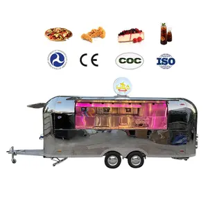 Thực phẩm Xe Cửa hàng di động rơ moóc thực phẩm xe tải di động thực phẩm Trailer Pizza chó tùy chỉnh hot key dài Điện ngoài trời đóng gói bánh xe