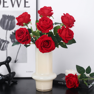 Rose artificielle en velours à branche unique de qualité supérieure pour décoration murale florale de mariage, d'hôtel et aménagement paysager, rose artificielle de la Saint-Valentin - Product Image 3
