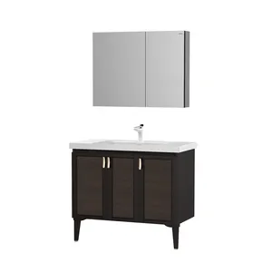 HEGII 2024经典落地式现代实木镜子浴室家具梳妆台柜
