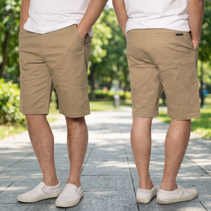 Shorts Chino Décontractés Homme Sur Mesure Taille Mi-Haute Fermeture Éclair 100% Coton Style Urbain Vintage Séchage Rapide – Grande Vente - Product Image 2