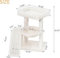 Arbre à chat avec griffoir pour chats d'intérieur, tour pour chat avec planche à griffer et balles de jeu