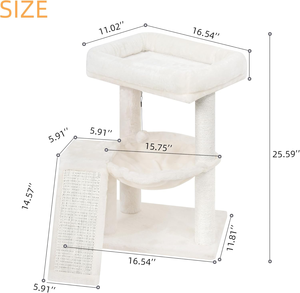 Arbre à chat avec griffoir pour chats d'intérieur, tour pour chat avec planche à griffer et balles de jeu - Product Image 2