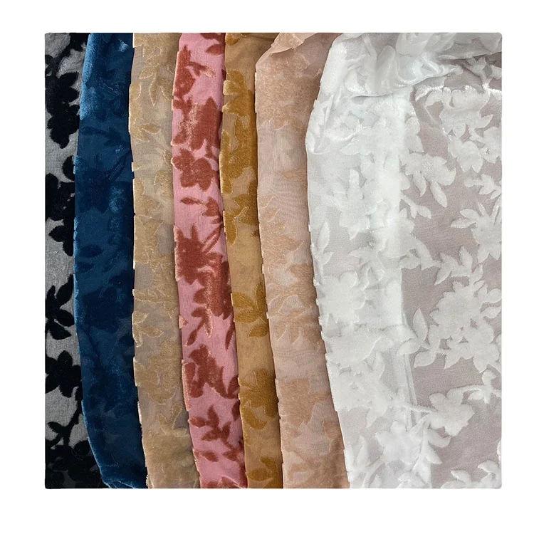 Искусственный бархатный жоржет, фланелевая ткань с окантовкой, сгоревшая бархатная ткань для чонсам