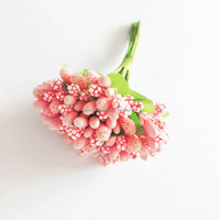 Fournitures DIY pour la fabrication de fleurs artificielles : Bouquet de baies, étamines en plastique, fruits, cœurs – Noël, Thanksgiving, Nouvel An