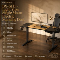 Bureau debout électrique AOR pour télétravail, hauteur réglable, MDF, certifié CE, acier inoxydable avec rangement, durable, vente en gros usine