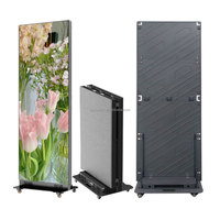 Écran d'affichage LED pliable sur pied avec roulettes, assemblage sans soudure, totem numérique LED P2.5
