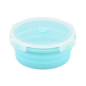 Dễ Thương Lưu Trữ <span class=keywords><strong>Container</strong></span> Gấp Silicone Bento Hộp Đóng Mở Hộp Ăn Trưa Với Nắp Nhựa - Product Image 3