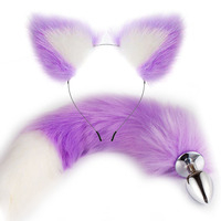 Culo trasero cola Buttplug Fox Pigtail Anal Plug y orejas productos eróticos BDSM orejas de gato juego sexual Juguetes Para pareja adultos mujeres hombres