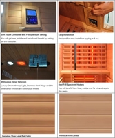 Nouveauté salle de sauna 3 personnes à la mode spectre complet lampe infrarouge proche chauffage au carbone à faible EMF pour le bien-être