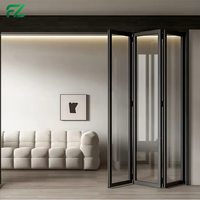 Portes pliantes en aluminium modernes de haute qualité avec vitrage coulissant pour usage extérieur et intérieur, prévention des incendies, isolation thermique