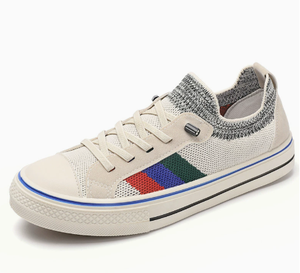 Wholesale Custom Breathable Knit Mesh Suede Patchwork Color <b>Block</b> Lightweight Vulcanized Men Casual Sport Sneakers Shoes - Product Image 2