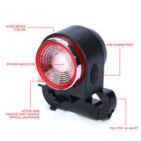 A8 Pro Fahrrad-Rücklicht Multifunktionale LED-Fahrrad-Rückleuchte Sicherheitsalarm IP65 Wasserdicht USB-Aufladbar Batteriebetrieben für Nachtfahrten