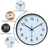 Horloge murale numérique à quartz de 12 pouces, design personnalisé, style antique, design moderne, plaque de 25 mm d'épaisseur pour la décoration de la maison, salon