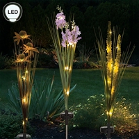 Lampes solaires décoratives pour jardin, fleurs artificielles solaires, imperméables, lilas violet, piquet lumineux
