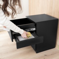 Table de chevet en bois moderne de luxe personnalisée avec compartiment caché invisible, tiroir secret, serrure sécurisée