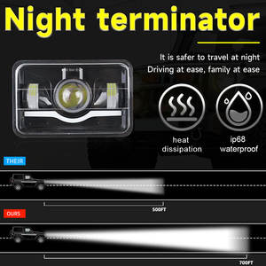 Phares carrés LED étanches 4x6 pouces 12V 45W à forte luminosité (10000 lumens) avec garantie de 2 ans pour voitures, jeps et camions universels – Vente Flash - Product Image 6