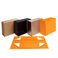 Boîte pliable Lat Pack avec couvercle magnétique, boîte cadeau en papier pliable, expédition à plat pour économiser sur les frais, emballage recyclable noir et blanc