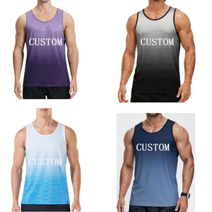 Débardeur en maille de polyester respirant à séchage rapide, style décontracté, imprimé avec logo personnalisé, style tie-dye, pour le sport, le basketball, débardeurs pour hommes - Product Image 1