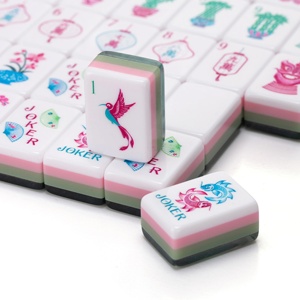 ชุดไพ่นกกระจอกอเมริกันแบบพกพาสุดหรู 160 ชิ้น พร้อมไพ่อะคริลิกและชุดไพ่นกกระจอกอเมริกันสีเขียวมรกต 4 ชั้น - Product Image 3