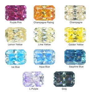 Piedras Preciosas Sueltas de Moissanita Multicolor con Corte Radiante y Chapado en Oro Modelo 002, Certificado GRA, 0.5-10CT, Venta al Por Mayor - Product Image 6