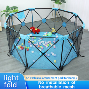 <span class=keywords><strong>Parc</strong></span> pour bébé moderne pliable à 6 faces en acier Aire de jeu intérieure et extérieure sûre avec fonction de pliage pour la maison, la chambre à coucher ou le <span class=keywords><strong>parc</strong></span> - Product Image 2