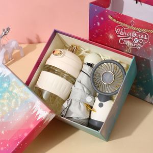 Set de Regalo Creativo de Navidad: Paraguas, Ventilador de Verano, Taza Promocional Ecológica con Logo Personalizable, Regalo de Boda Moderno y Sencillo, Artículos de Oficina de Seda - Product Image 3