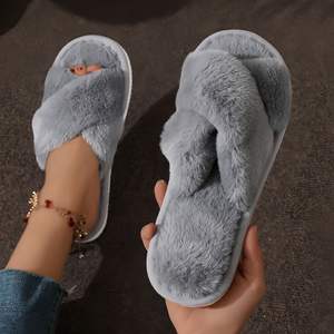 Nuevas Pantuflas de Invierno Suaves y Cálidas para Mujer, Diseño Abierto con Tiras Cruzadas, Ideales para el Hogar y Dormitorio, ¡Gran Venta 2026! - Product Image 3