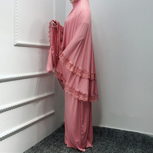 Ensemble de deux pièces <span class=keywords><strong>pour</strong></span> prière musulmane, Robe Abaya de prière, Hijab, caftan, Khimar, Jilbabs, moyen-orient - Product Image 2