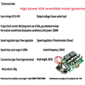 Contrôleur de moteur à balais haute puissance 40A pour marche avant et arrière 12V 24V 36V - Product Image 5